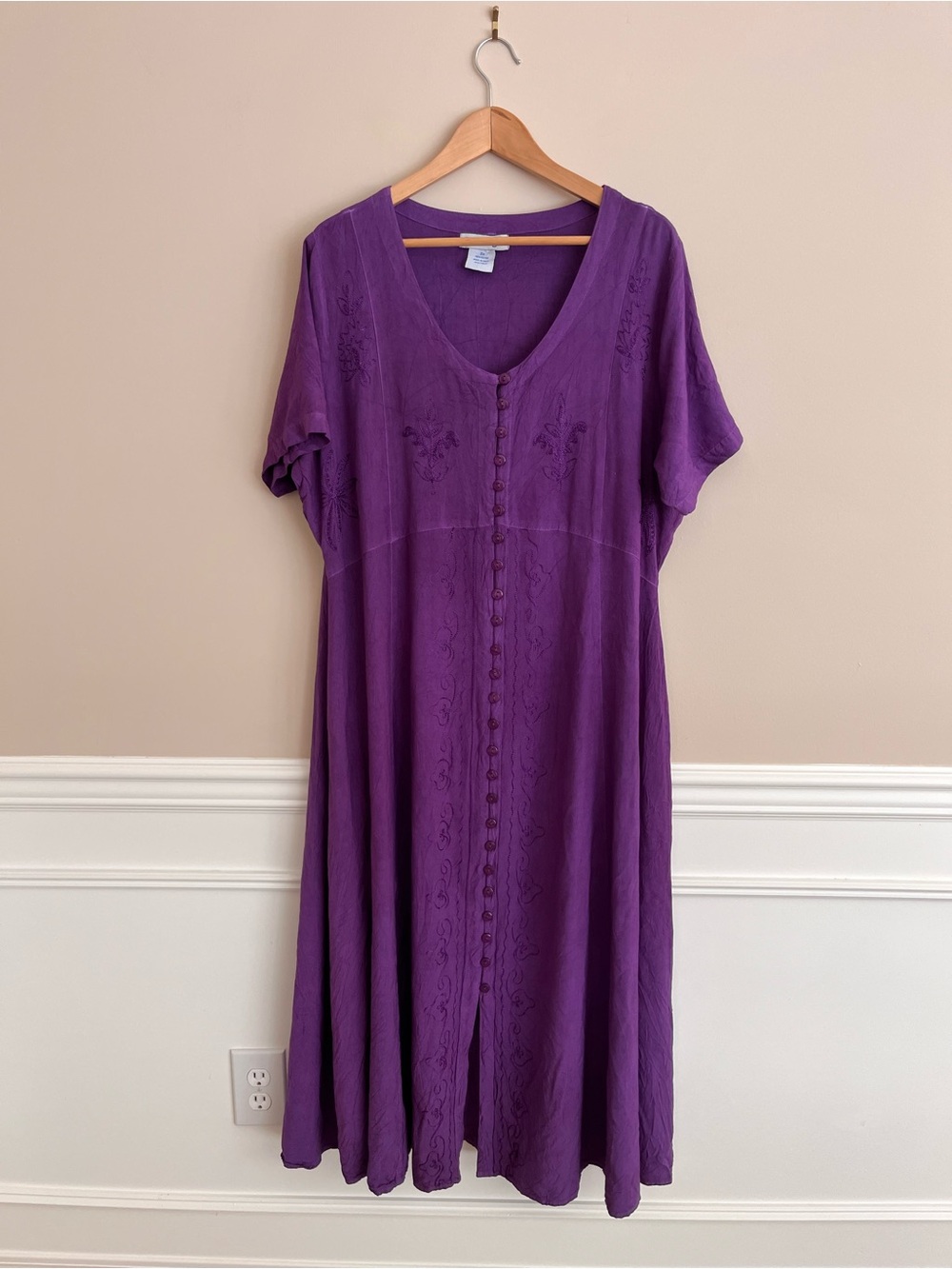 Vintage Y2K The Paragon purple boho maxi dress size 2X